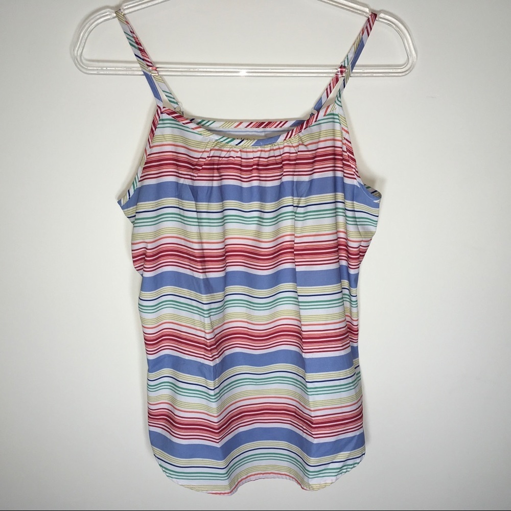 Faded Glory Striped Sleeveless Spaghetti Strap Tank Top Medium - Picture 3 of 7